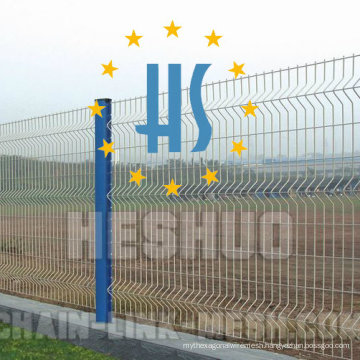 Blue & White PVC Coated Welded Mesh Fence